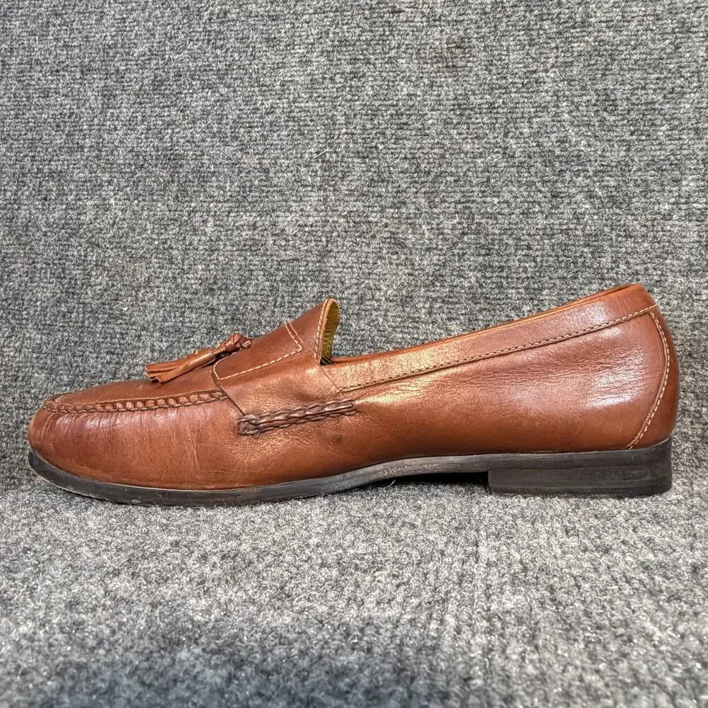 Cole Haan Mens Brown Leather Tassel Loafers Slip On Dress Shoes Size 14W Classic